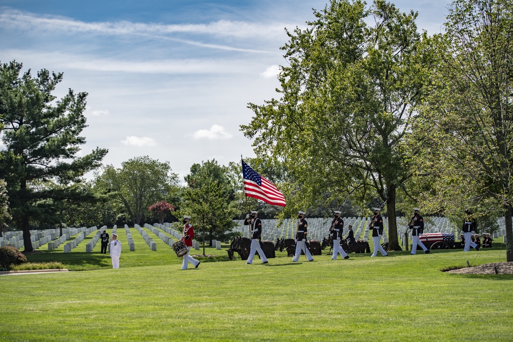 Modified Military Funeral Honors With Funeral Escort Are Conducted for U.S. Marine Corps Gunnery Sgt. Diego Pongo in Section 60