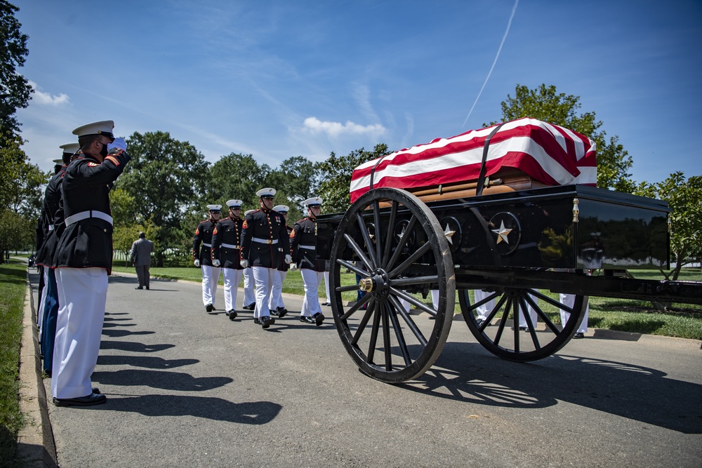 Modified Military Funeral Honors With Funeral Escort Are Conducted for U.S. Marine Corps Gunnery Sgt. Diego Pongo in Section 60