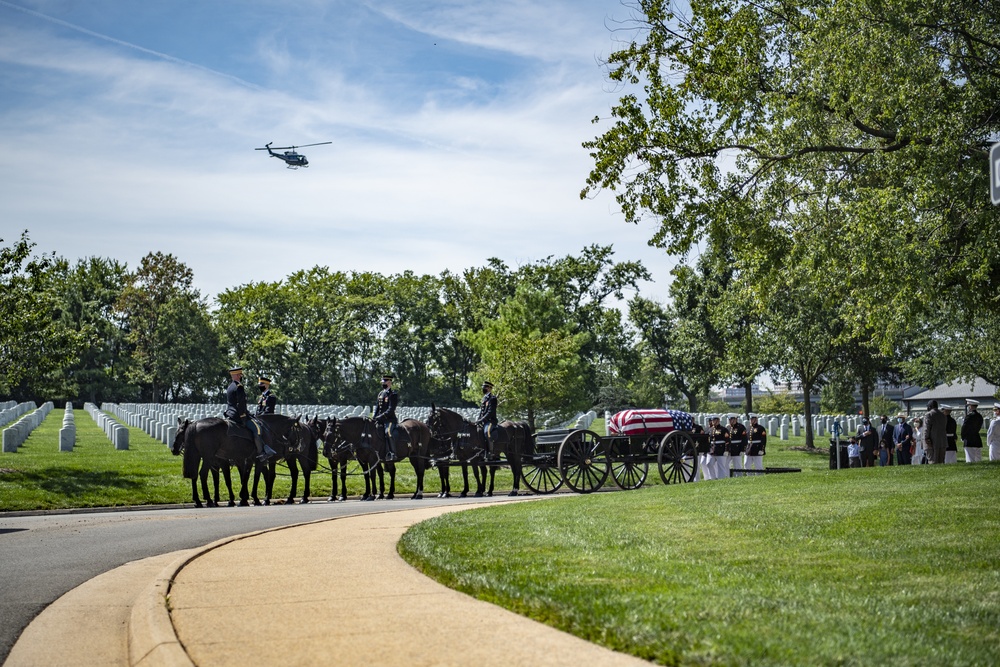 Modified Military Funeral Honors With Funeral Escort Are Conducted for U.S. Marine Corps Gunnery Sgt. Diego Pongo in Section 60