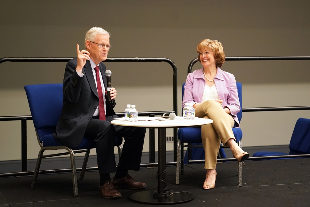 DAAID Bonnie Glick sits in on a fireside chat at InterAction