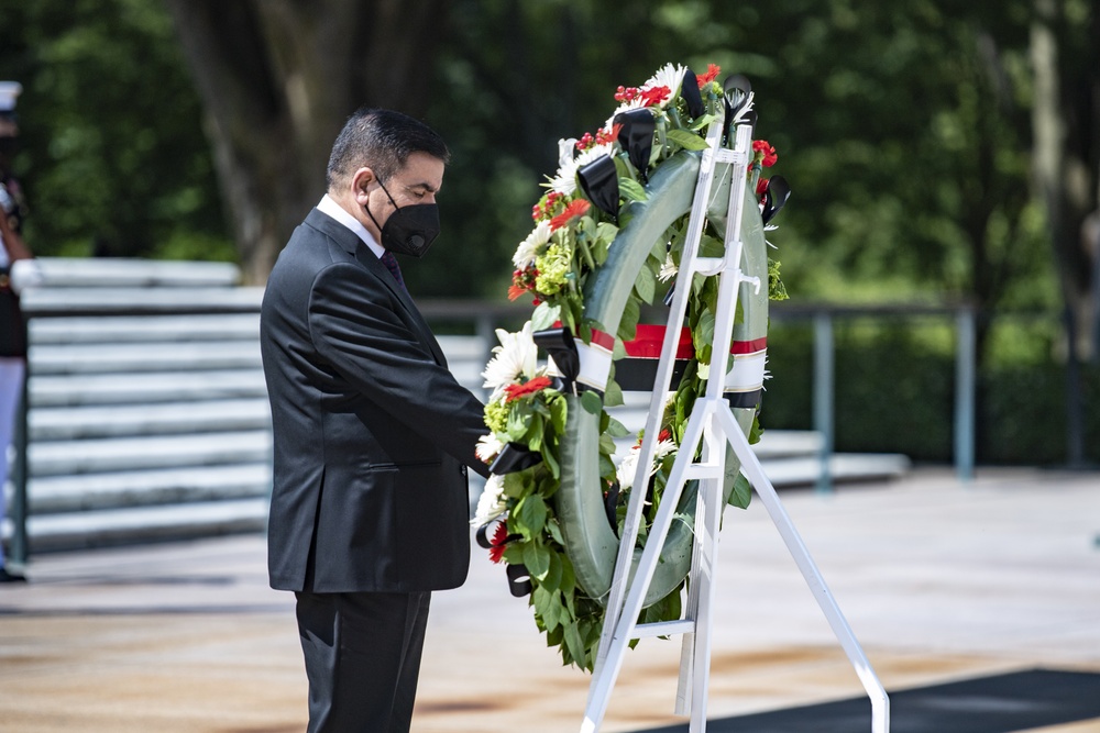 Republic of Iraq Minister of Defense Juma’a al-Jaburi Participates in an Armed Forces Full Honors Wreath-Laying Ceremony at the Tomb of the Unknown Soldier