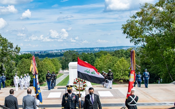 Republic of Iraq Minister of Defense Juma’a al-Jaburi Participates in an Armed Forces Full Honors Wreath-Laying Ceremony at the Tomb of the Unknown Soldier