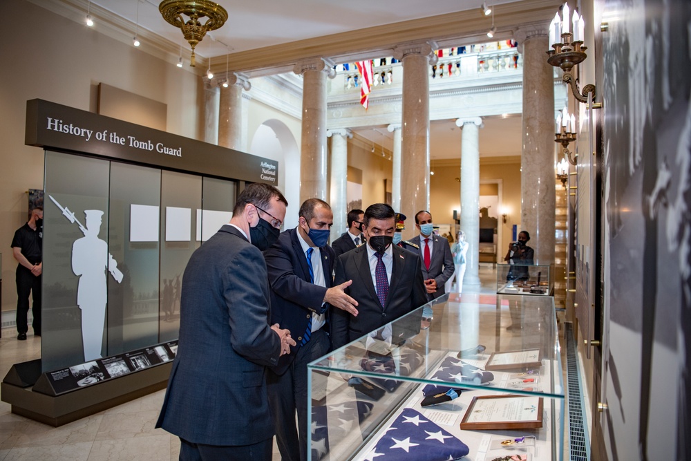 Republic of Iraq Minister of Defense Juma’a al-Jaburi Participates in an Armed Forces Full Honors Wreath-Laying Ceremony at the Tomb of the Unknown Soldier