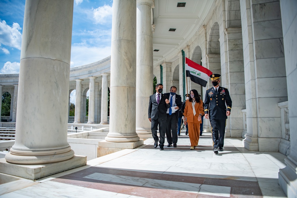 Republic of Iraq Minister of Defense Juma’a al-Jaburi Participates in an Armed Forces Full Honors Wreath-Laying Ceremony at the Tomb of the Unknown Soldier
