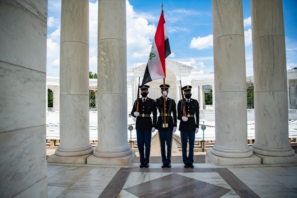 Republic of Iraq Minister of Defense Juma’a al-Jaburi Participates in an Armed Forces Full Honors Wreath-Laying Ceremony at the Tomb of the Unknown Soldier