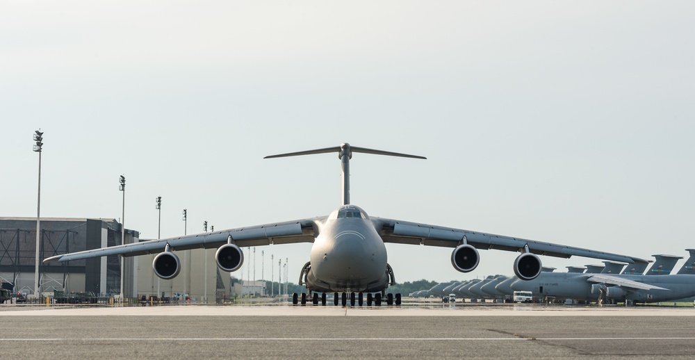 C-5M Super Galaxy taxis at Dover AFB