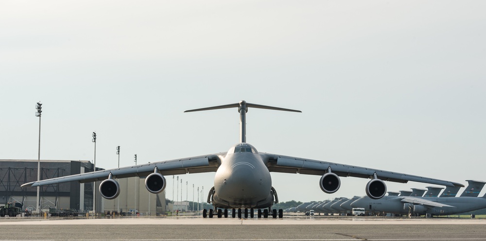 C-5M Super Galaxy taxis at Dover AFB