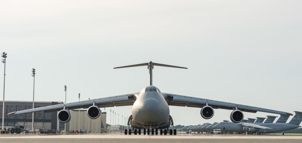 C-5M Super Galaxy taxis at Dover AFB