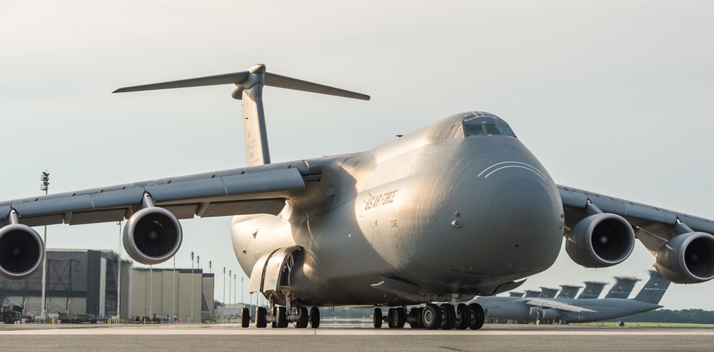 C-5M Super Galaxy taxis at Dover AFB