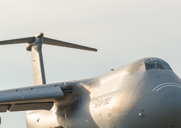 C-5M Super Galaxy taxis at Dover AFB