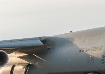 C-5M Super Galaxy taxis at Dover AFB
