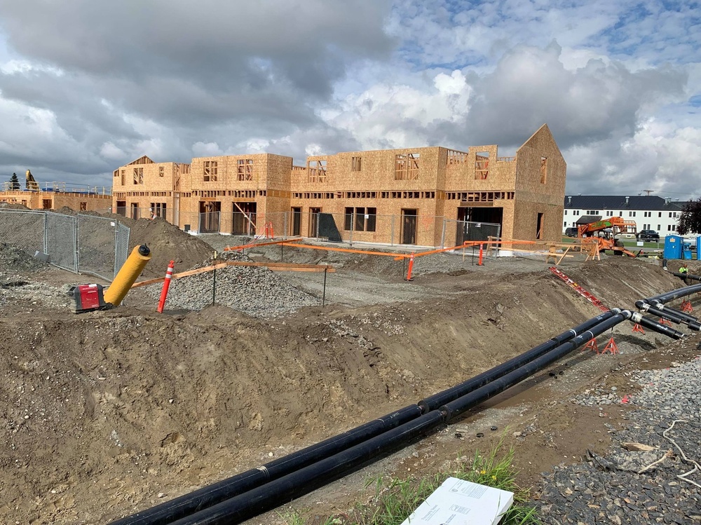 Building progress continues at the Fort Wainwright Bear Paw construction site