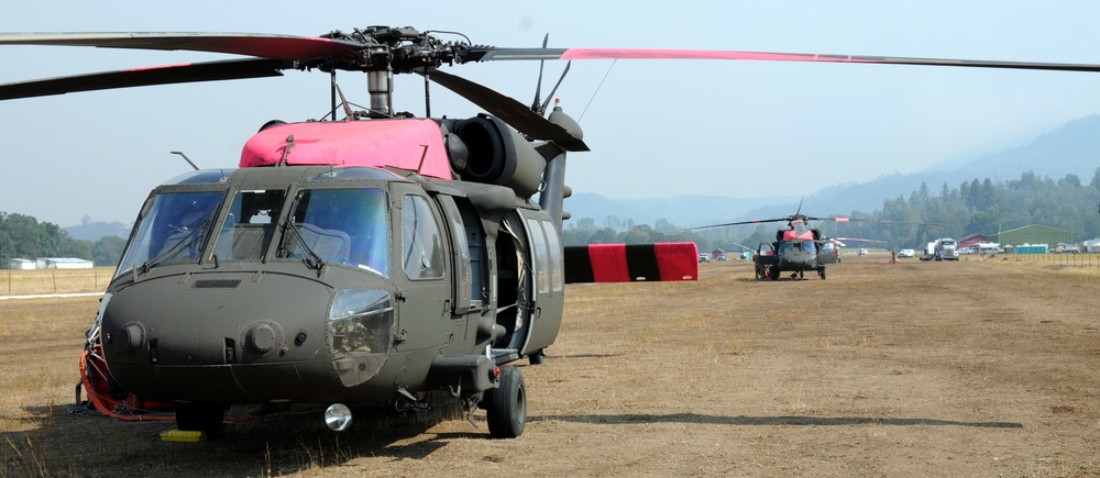 Cal Guard Soldiers work with CALFIRE to battle the LNU Lightning Complex fire