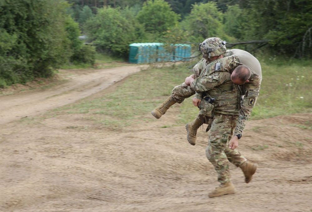 Casualty care training at Saber Junction 20