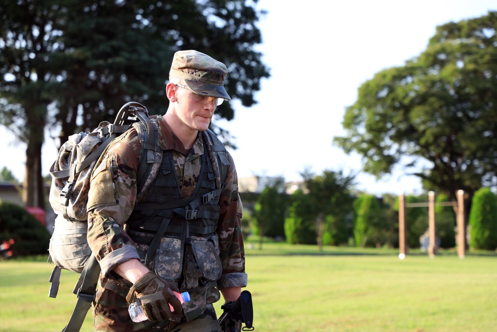 U.S. Army Japan Best Warrior NCO, Soldier ruck it out during U.S. Army Pacific BWC 2020