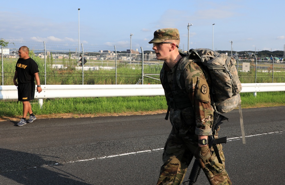 U.S. Army Japan Best Warrior NCO, Soldier ruck it out during U.S. Army Pacific BWC 2020