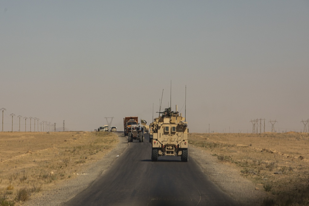 U.S. Marines and Soldiers Conduct Joint Security Patrol in Syria