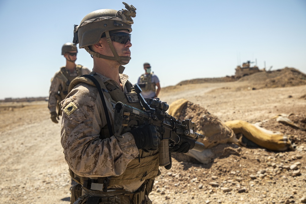 U.S. Marines and Soldiers Conduct Joint Security Patrol in Syria