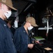 USS Princeton Sailors conduct maintenance in the Pilot house