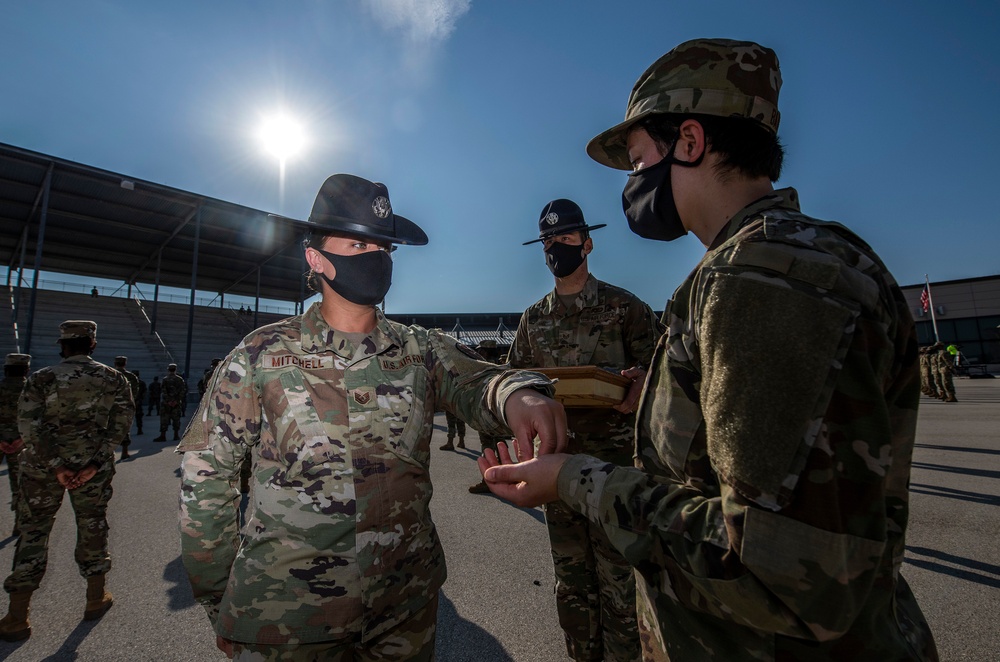 U.S. Air Force Basic Military Training Graduation and Coining Ceremony