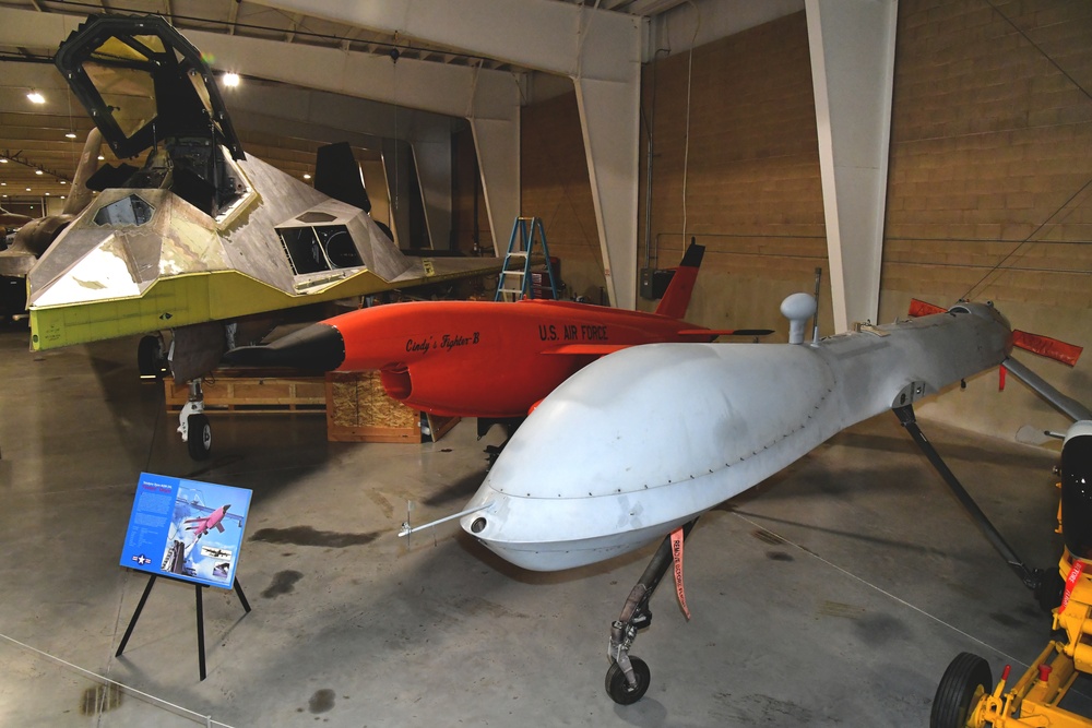 Normally unheard and unseen, a Predator drone is now on display