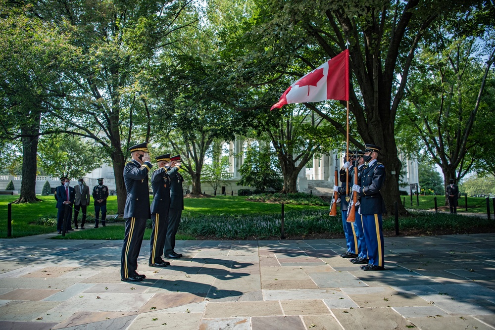 Canadian Army Commander Lt. Gen. Wayne Eyre Participates in An Army Full Honors Wreath-Laying Ceremony at the Tomb of the Unknown Soldier