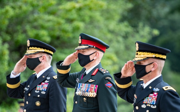Canadian Army Commander Lt. Gen. Wayne Eyre Participates in An Army Full Honors Wreath-Laying Ceremony at the Tomb of the Unknown Soldier