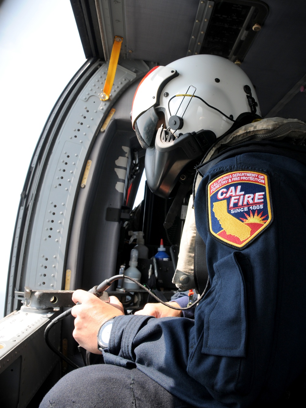 Cal Guard Soldiers work with CalFire firefighters to battle the LNU Lightning Complex fire