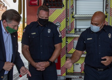 North Carolina Insurance Commissioner, Mike Causey, visits Camp Lejeune Fire Station 10