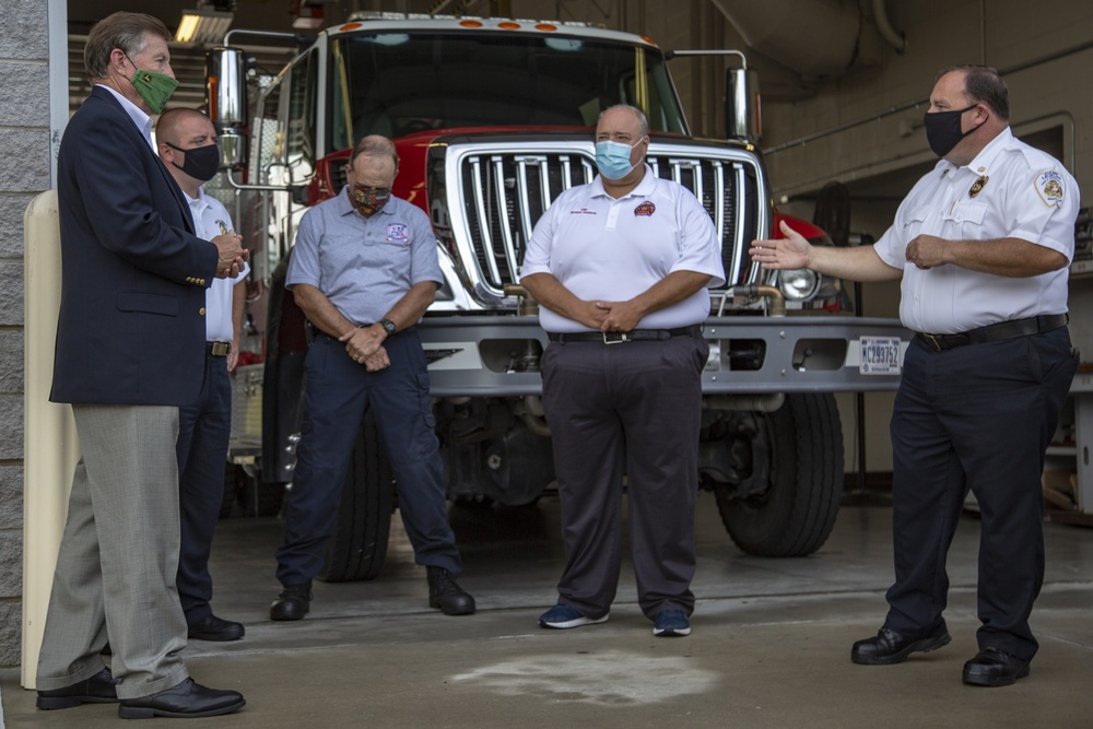 North Carolina Insurance Commissioner, Mike Causey, visits Camp Lejeune Fire Station 10