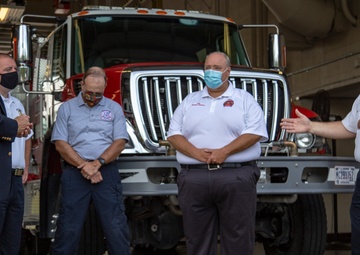 North Carolina Insurance Commissioner, Mike Causey, visits Camp Lejeune Fire Station 10