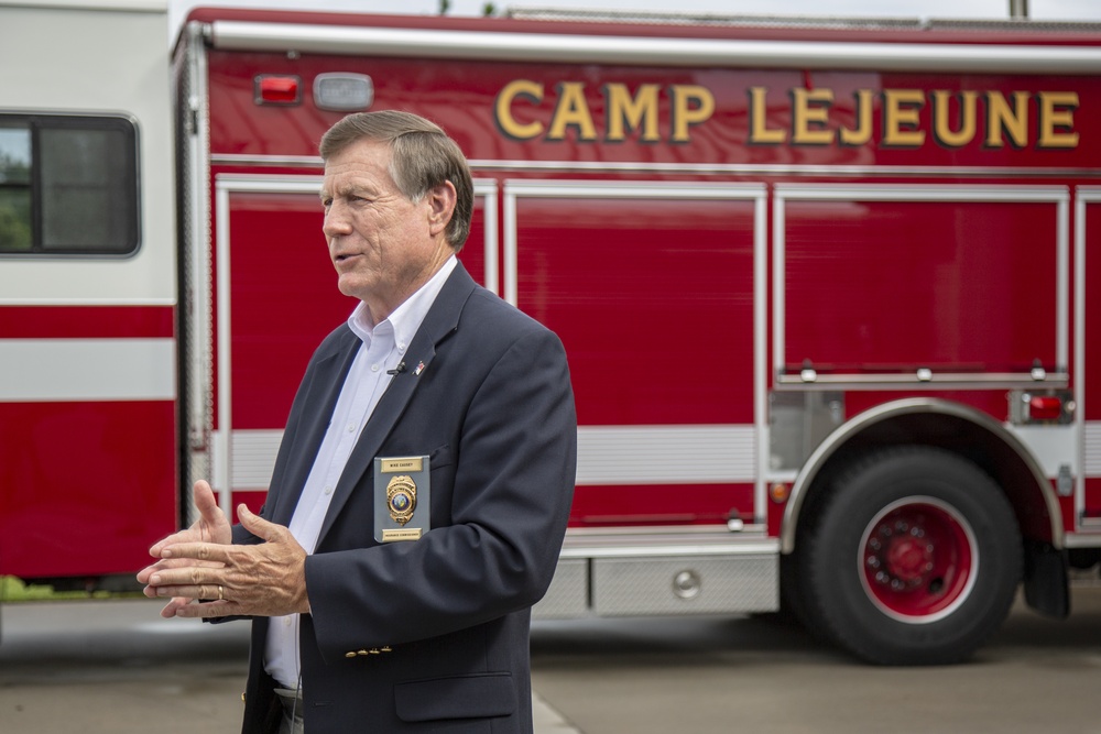 North Carolina Insurance Commissioner, Mike Causey, visits Camp Lejeune Fire Station 10