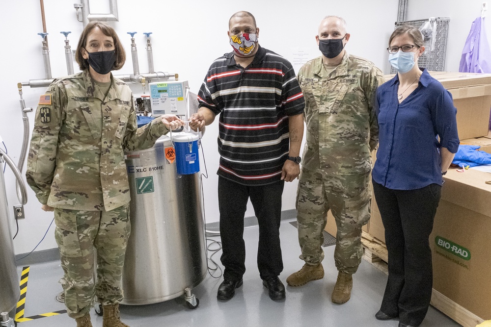 From a single small vial, the manufacture of the Walter Reed Army Institute of Research (WRAIR), COVID Vaccine begins.