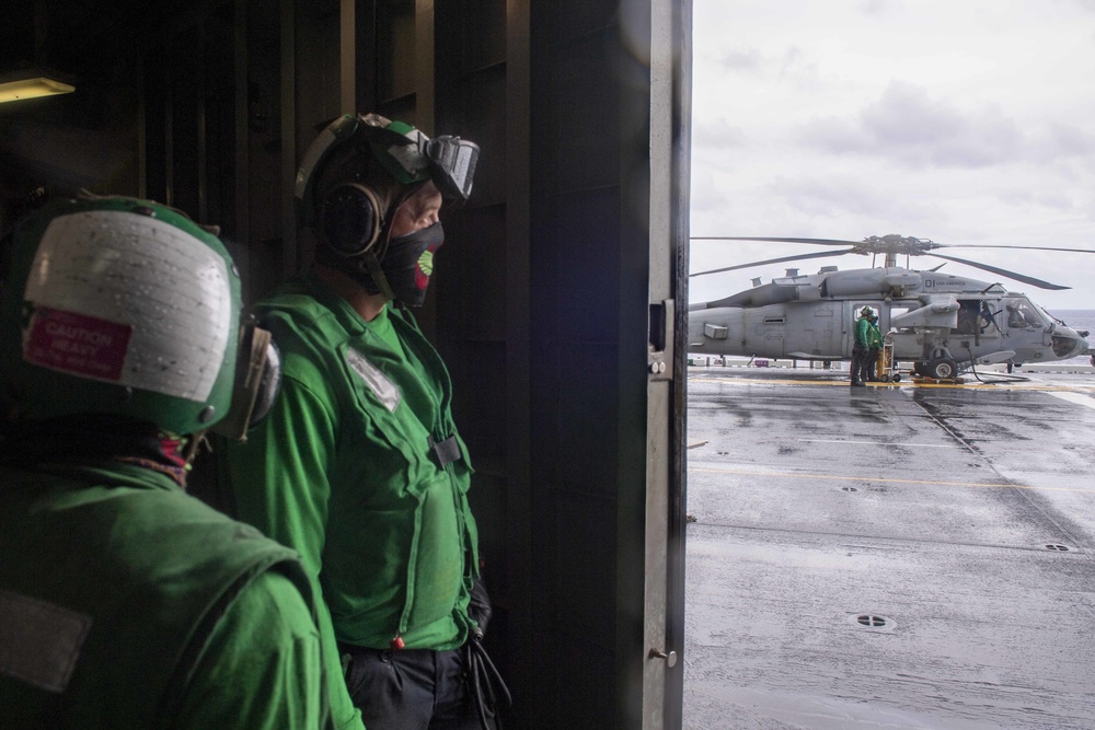 USS America (LHA 6) And 31st Marine Expeditionary Unit Conduct Flight Ops and VBSS Exercise