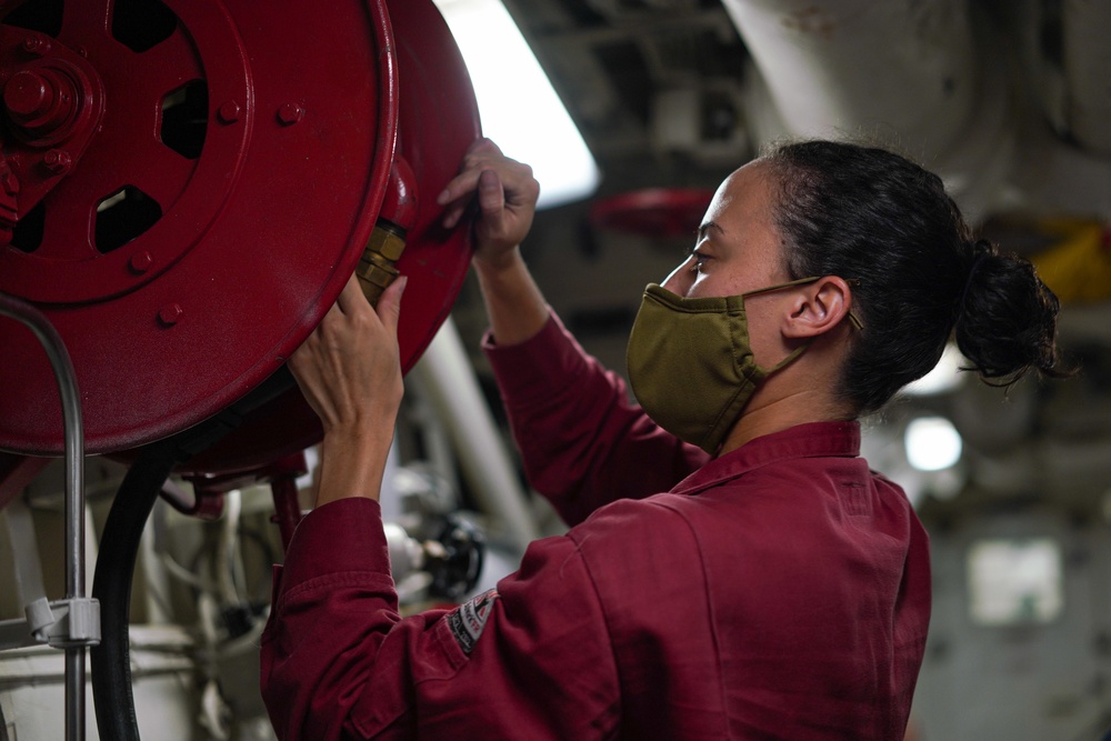 USS Halsey Conducts Damage Control Maintenance Operations