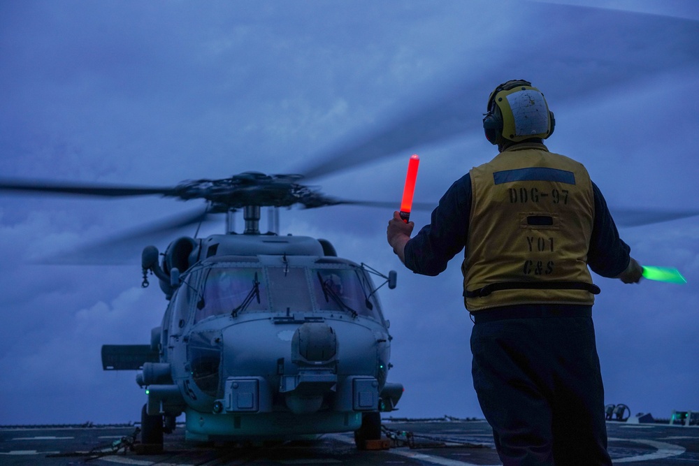 USS Halsey Conducts Flight Operations