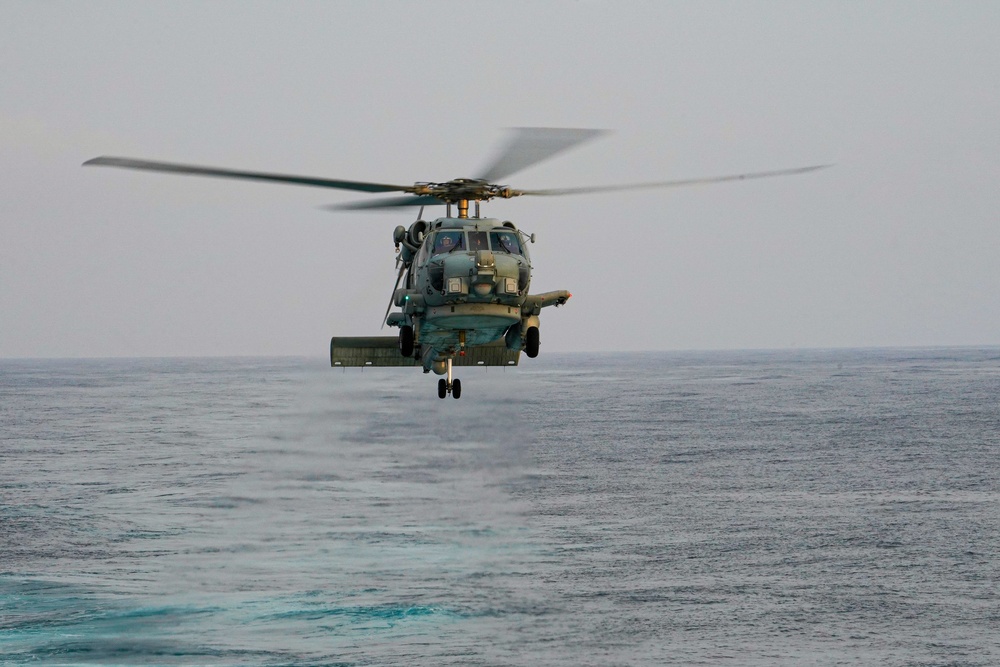 USS Halsey Conducts Helicopter Operations