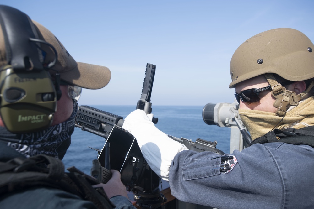 USS Ralph Johnson Conducts M240B Live Fire Exercise
