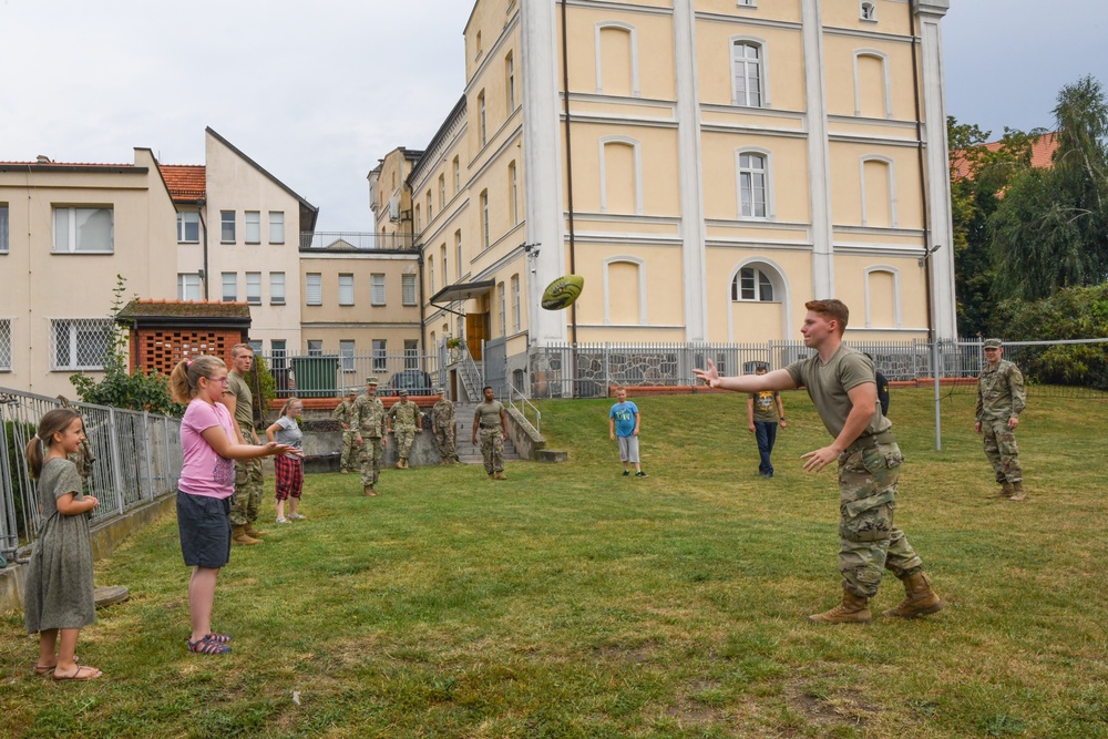 Soldiers Spending Time with Orphans in Poland