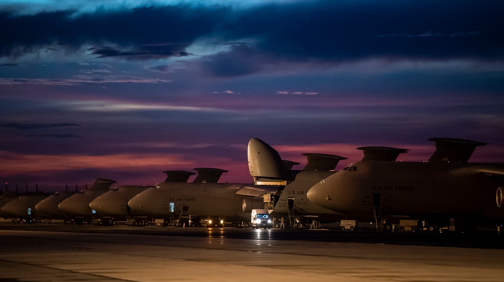 Sun sets over Dover AFB flight line