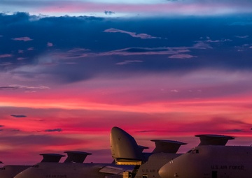 Sun sets over Dover AFB flight line