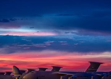 Sun sets over Dover AFB flight line