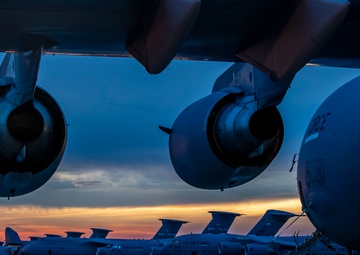 Sun sets over Dover AFB flight line
