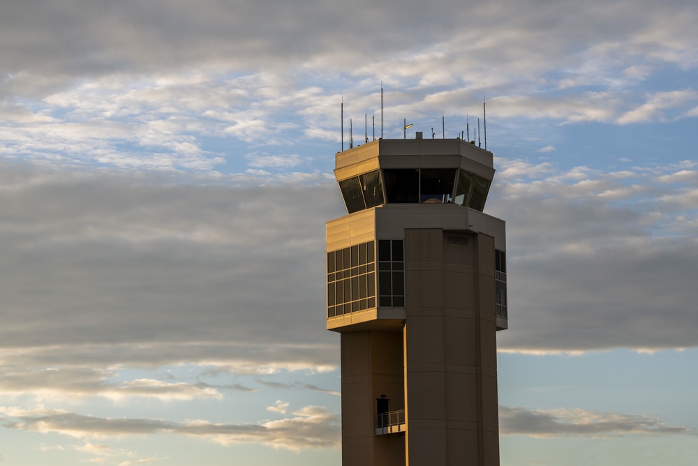 Sun sets over Dover AFB flight line