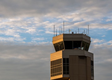 Sun sets over Dover AFB flight line