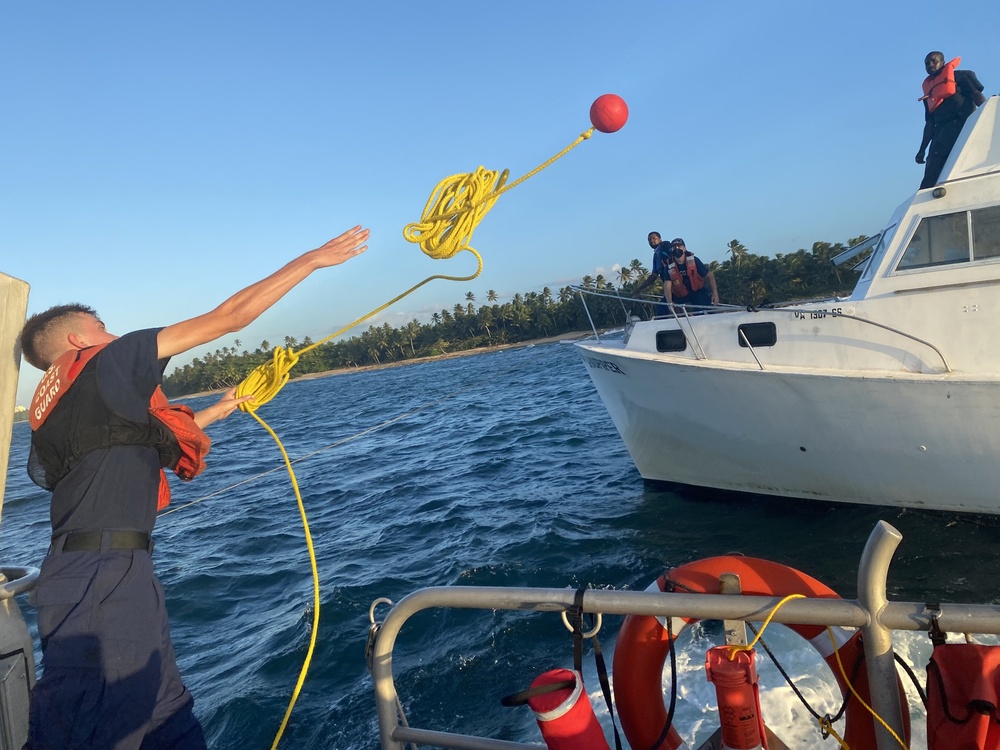 Coast Guard Boat Station San Juan rescues 1 Grenadian, 1 Bahamian aboard disabled and adrift vessel just off Vega Baja, Puerto Rico
