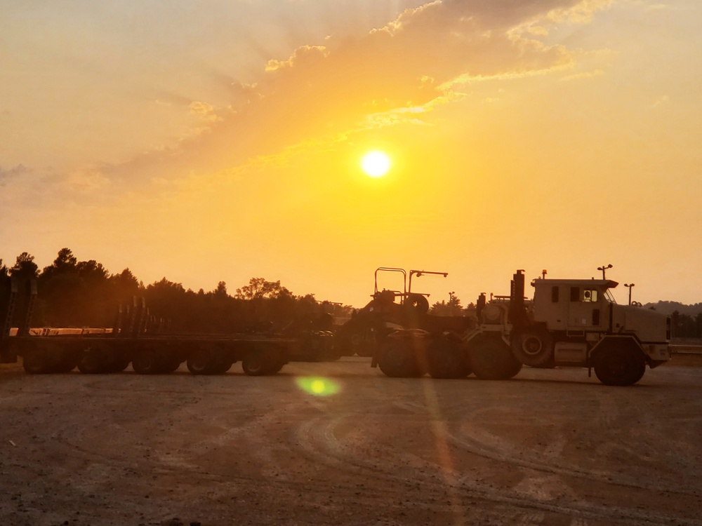 1158th Transportation Company and a sunset