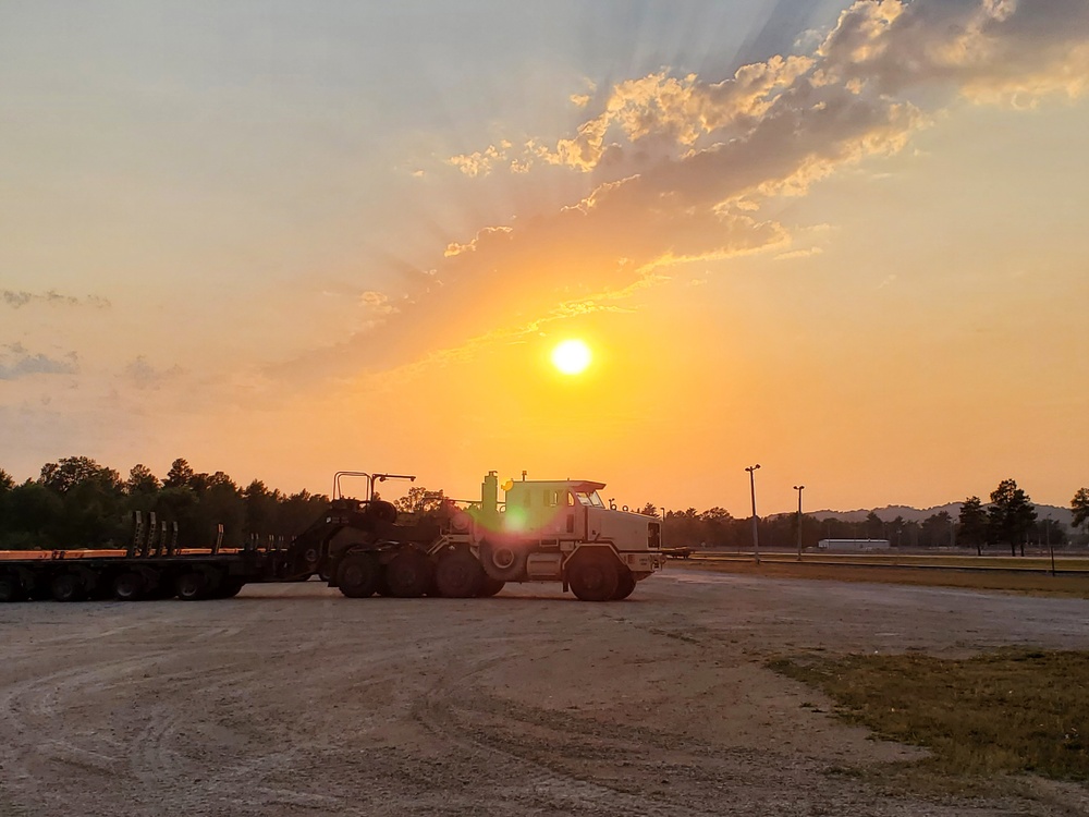 1158th Transportation Company and a sunset