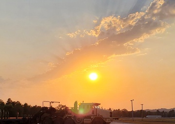 1158th Transportation Company and a sunset