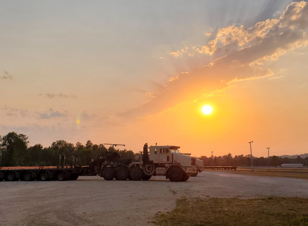 1158th Transportation Company and a sunset